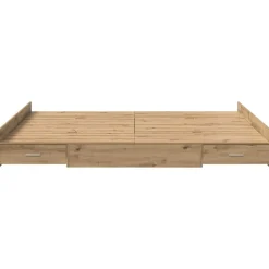vidaXL Cama con almacenamiento con cajón Roble artesanal 140 x 200 cm Roble artisan Clearance