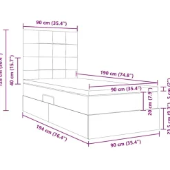 vidaXL Cama con almacenamiento y LED 90 x 190 cm Poliéster Gris oscuro New