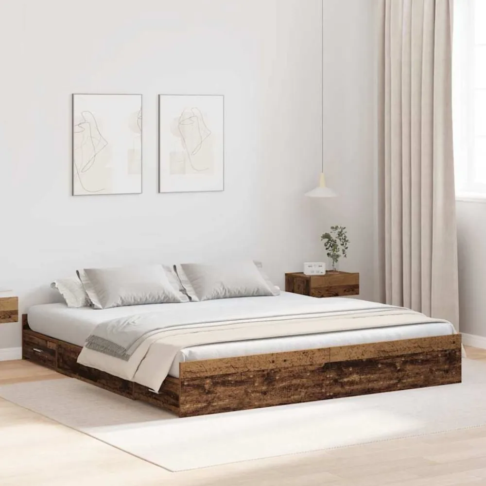 vidaXL Camas Y Accesorios-Cama con almacenamiento con cabecera 180 x 200 cm