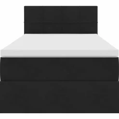 vidaXL Cama con almacenamiento y LED 90 x 190 cm Terciopelo Negro Sale