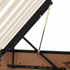 vidaXL Cama con almacenamiento y LED 90 x 190 cm Cuero sintético Negro Outlet
