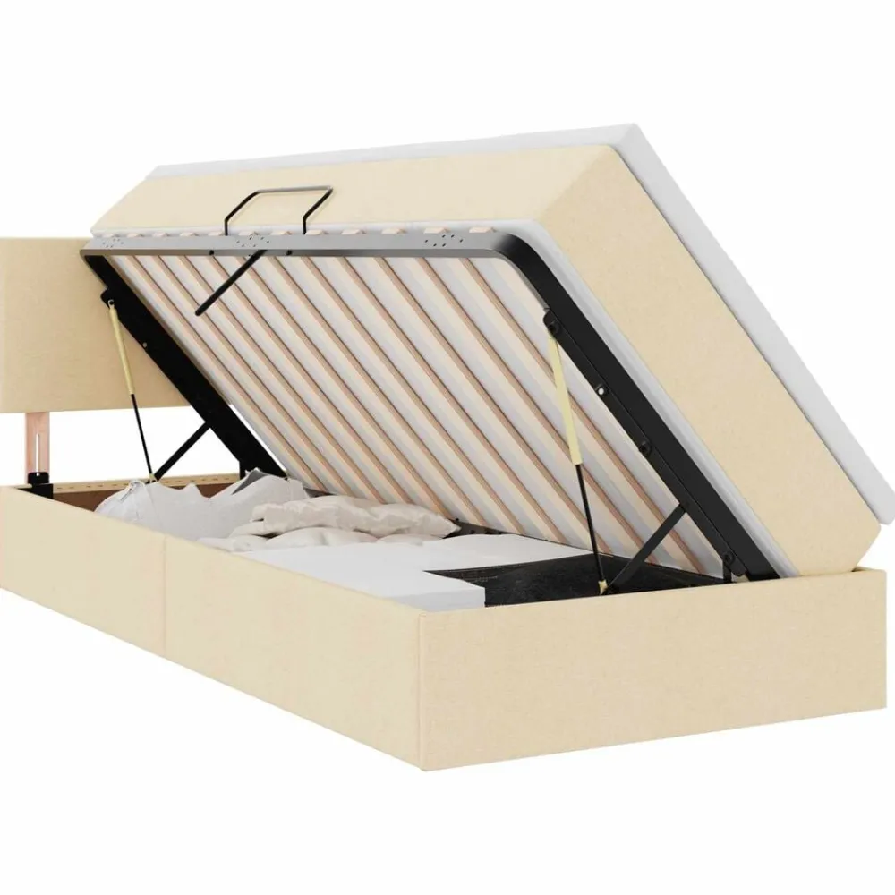 vidaXL Camas Y Accesorios-Cama con almacenamiento y colchón con colchón 90 x 190 cm