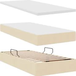 vidaXL Camas Y Accesorios-Cama con almacenamiento y colchón con colchón 90 x 190 cm