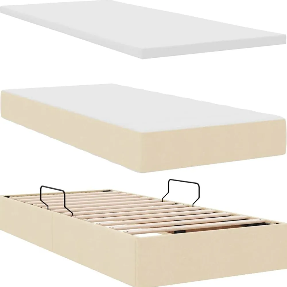 vidaXL Camas Y Accesorios-Cama con almacenamiento y colchón con colchón 90 x 190 cm