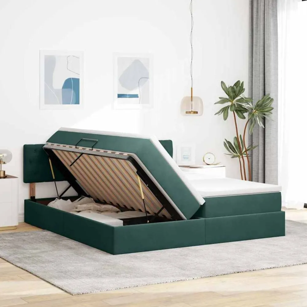 vidaXL Camas Y Accesorios-Cama con almacenamiento con colchón 90 x 200 cm