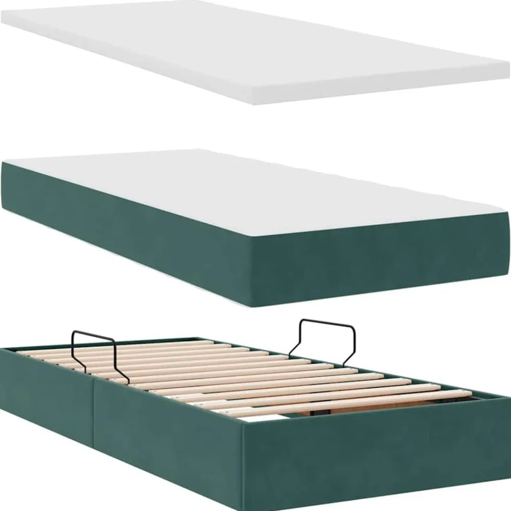 vidaXL Camas Y Accesorios-Cama con almacenamiento con colchón 90 x 200 cm
