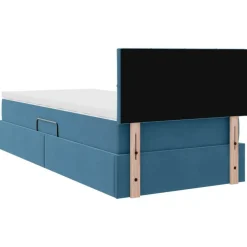 vidaXL Cama con almacenamiento 90 x 200 cm Terciopelo Azul oscuro Online