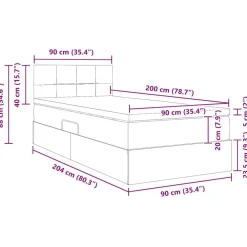 vidaXL Cama con almacenamiento 90 x 200 cm Terciopelo Azul oscuro Online