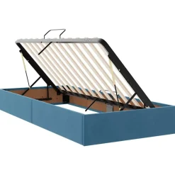 vidaXL Cama con almacenamiento 90 x 200 cm Terciopelo Azul oscuro Online