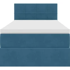 vidaXL Cama con almacenamiento 90 x 200 cm Terciopelo Azul oscuro Online