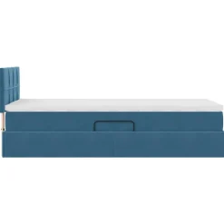 vidaXL Cama con almacenamiento 90 x 200 cm Terciopelo Azul oscuro Online