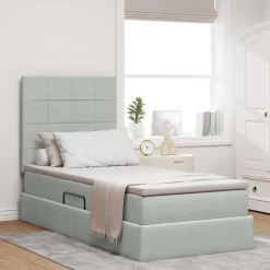 vidaXL Camas Y Accesorios-Cama con almacenamiento y LED 90 x 190 cm Terciopelo