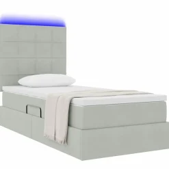 vidaXL Camas Y Accesorios-Cama con almacenamiento y LED 90 x 190 cm Terciopelo