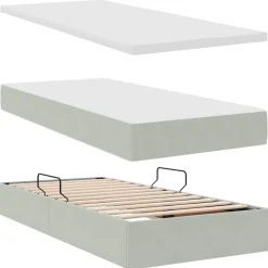 vidaXL Camas Y Accesorios-Cama con almacenamiento y LED 90 x 190 cm Terciopelo