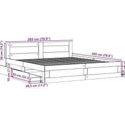 vidaXL Camas Y Accesorios-Cama con cabecero madera de ingeniería 200x200 cm