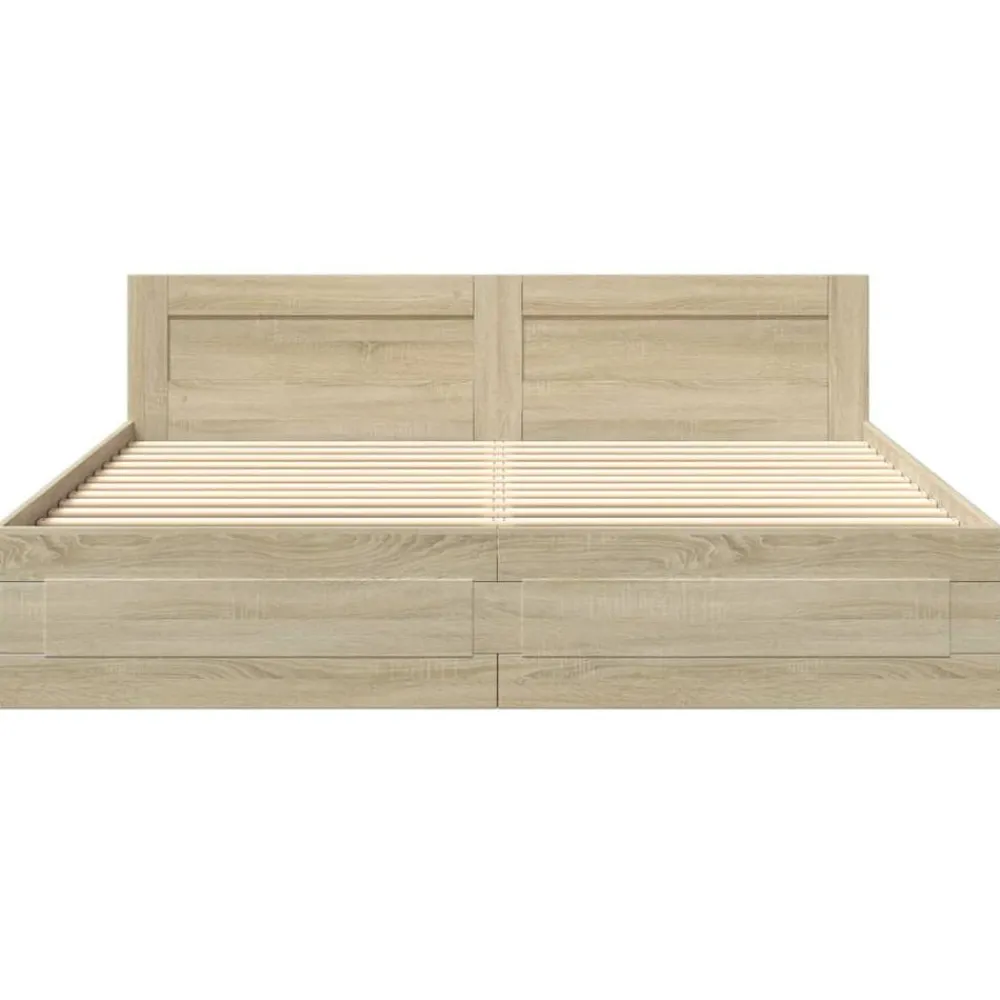 vidaXL Camas Y Accesorios-Cama con cabecero madera de ingeniería 200x200 cm