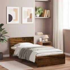 vidaXL Camas Y Accesorios-Cama con cabecero madera de ingeniería 100x200 cm