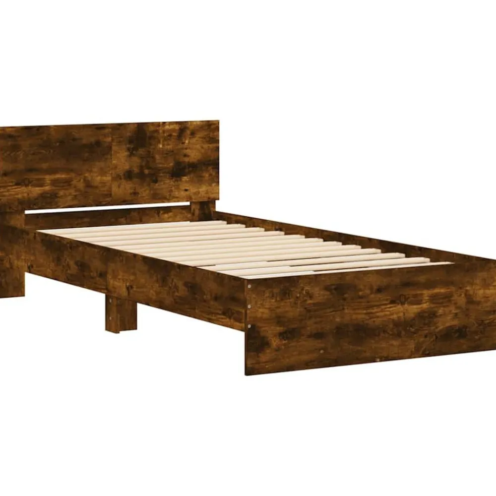 vidaXL Camas Y Accesorios-Cama con cabecero madera de ingeniería 100x200 cm