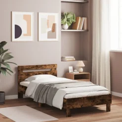 vidaXL Camas Y Accesorios-Cama con cabecero madera de ingeniería 100x200 cm