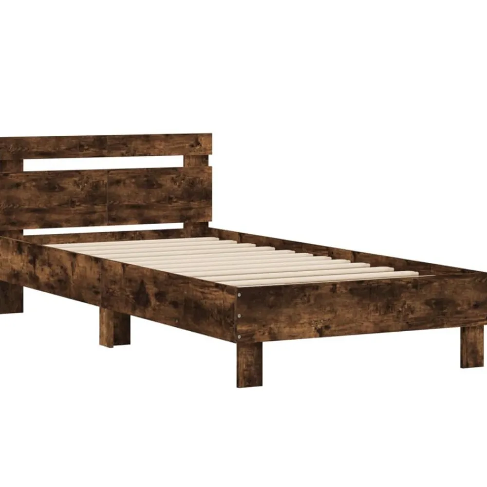 vidaXL Camas Y Accesorios-Cama con cabecero madera de ingeniería 100x200 cm