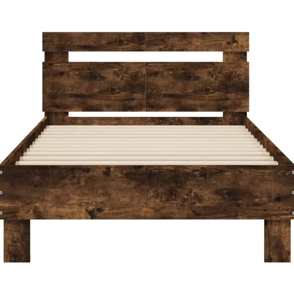 vidaXL Camas Y Accesorios-Cama con cabecero madera de ingeniería 100x200 cm