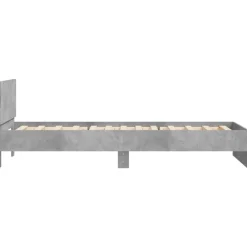 vidaXL Camas Y Accesorios-Cama con cabecero madera de ingeniería gris hormigón 100x200 cm