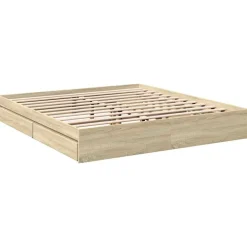 vidaXL Camas Y Accesorios-Cama con cajones madera ingeniería 180x200 cm