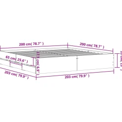 vidaXL Camas Y Accesorios-Cama con cajones madera de ingeniería 200x200 cm