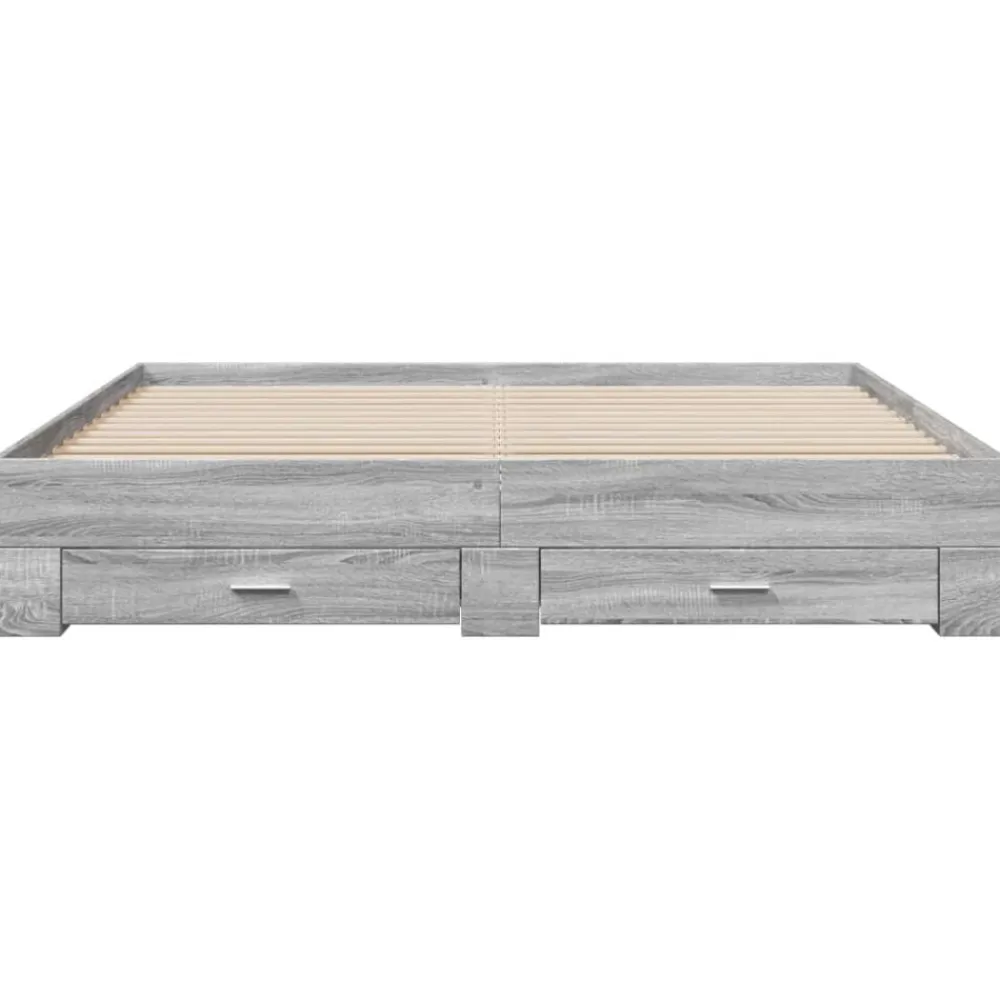 vidaXL Camas Y Accesorios-Cama con cajones madera ingeniería 200x200 cm