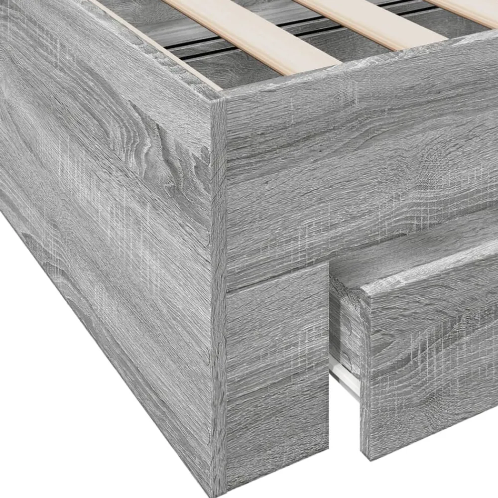 vidaXL Camas Y Accesorios-Cama con cajones madera ingeniería 200x200 cm
