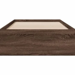 vidaXL Cama con cajones madera de ingeniería marrón roble 100x200 cm Marrón roble Discount