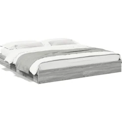 vidaXL Cama con cajones madera ingeniería 200x200 cm Gris sonoma