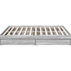 vidaXL Cama con cajones madera ingeniería 200x200 cm Gris sonoma