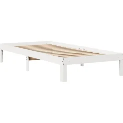 vidaXL Cama con estantería sin colchón madera maciza blanca 75x190 cm Blanco Hot