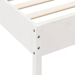 vidaXL Cama con estantería sin colchón madera maciza blanca 200x200 cm Blanco Clearance
