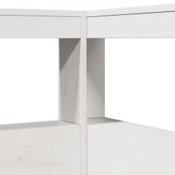 vidaXL Cama con estantería sin colchón madera maciza blanca 200x200 cm Blanco Clearance