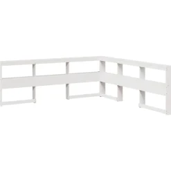vidaXL Cama con estantería sin colchón madera maciza blanca 200x200 cm Blanco Clearance