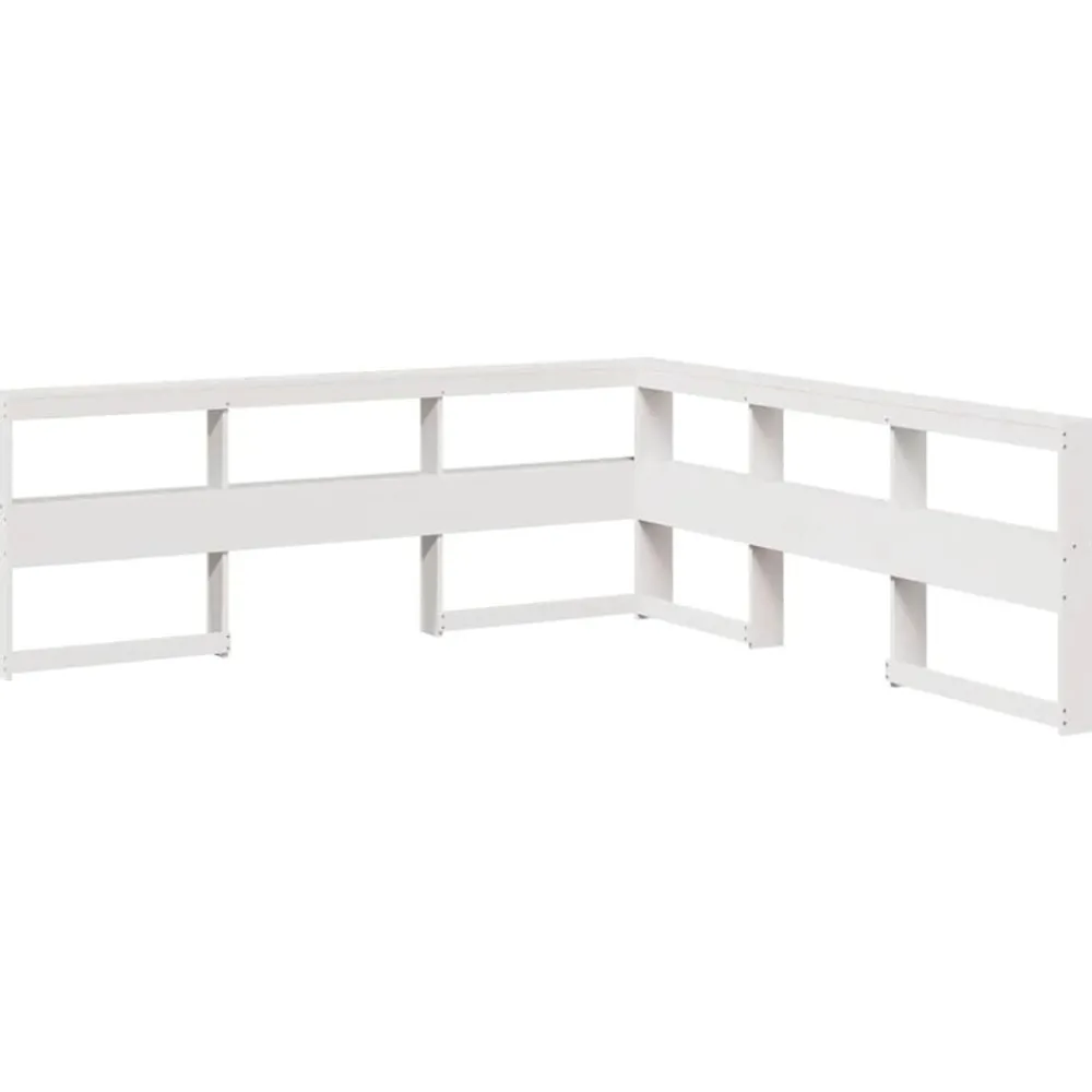 vidaXL Cama con estantería sin colchón madera maciza blanca 200x200 cm Blanco Clearance