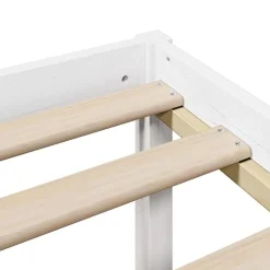 vidaXL Camas Y Accesorios-Cama con estantería sin colchón madera maciza blanca 75x190 cm