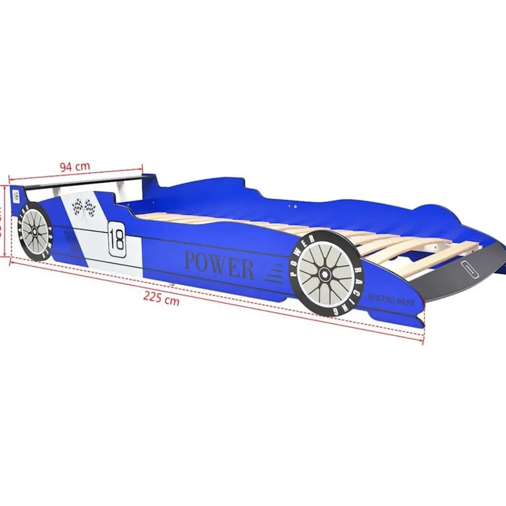 Niños vidaXL Mobiliario Para Bebés Y Niños Pequeños-Cama con forma de coche de carreras para niños 90x200 cm