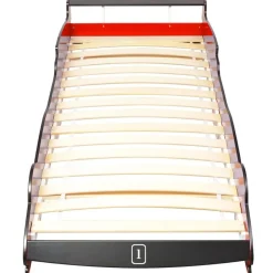 Niños vidaXL Mobiliario Para Bebés Y Niños Pequeños-Cama con forma de coche de carreras para niños roja 90x200 cm