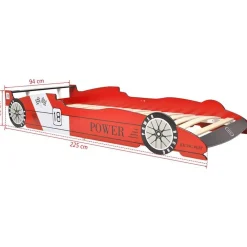 Niños vidaXL Mobiliario Para Bebés Y Niños Pequeños-Cama con forma de coche de carreras para niños roja 90x200 cm