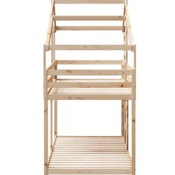vidaXL Cama con techo madera maciza de pino 80x200 cm Natural Hot