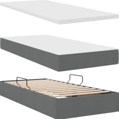 vidaXL Conjuntos De Muebles-Cama con tira de luces LED 180 x 200 cm tela