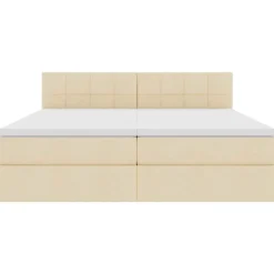 vidaXL Conjuntos De Muebles-Cama con tira de luces LED con cabecera 180 x 200 cm tela