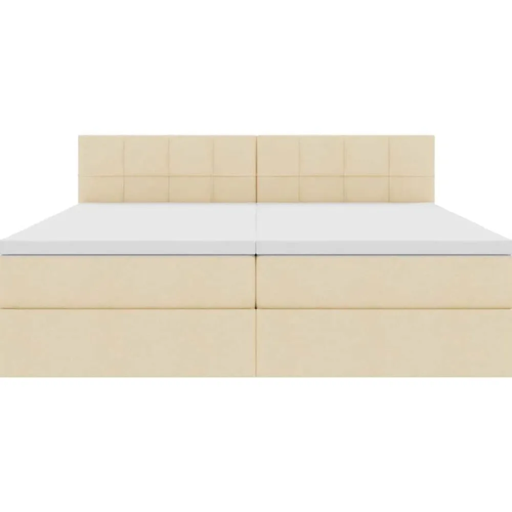 vidaXL Conjuntos De Muebles-Cama con tira de luces LED con cabecera 180 x 200 cm tela