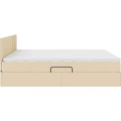 vidaXL Conjuntos De Muebles-Cama con tira de luces LED con cabecera 180 x 200 cm tela