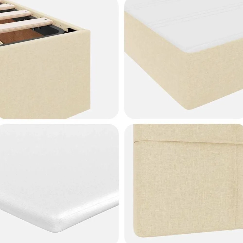 vidaXL Conjuntos De Muebles-Cama con tira de luces LED con cabecera 180 x 200 cm tela