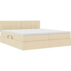 vidaXL Conjuntos De Muebles-Cama con tira de luces LED con cabecera 180 x 200 cm tela