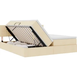vidaXL Conjuntos De Muebles-Cama con tira de luces LED con cabecera 180 x 200 cm tela